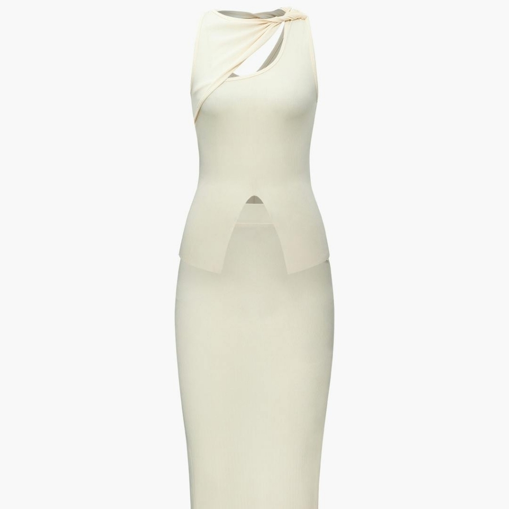 Micas Asymmetrical Twisted top and skirt